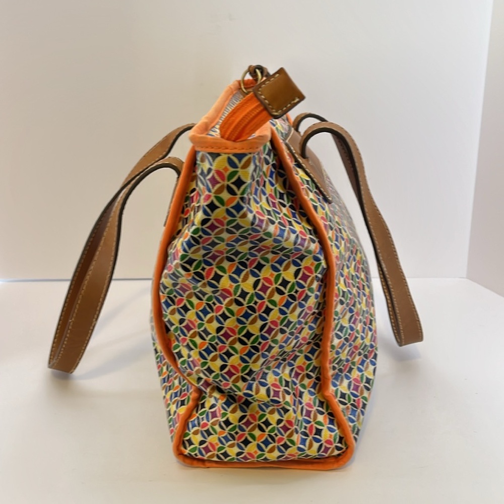 Fossil Colorful Geometric Print Tote Bag Purse Ha… - image 6